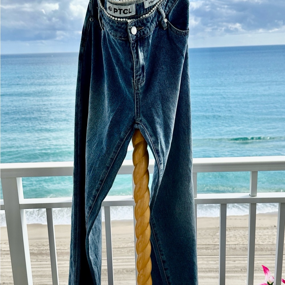 PTCL Blue Denim Jeans special trimmed with pearls - Picture 6 of 10
